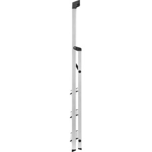 Scala domestica piegata a 4 gradini in alluminio, altezza di lavoro 275 cm, portata 150 kg.
