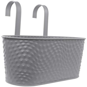 Fioriera sospesa in metallo grigio Videx Garden Karla, 33x16x14 cm, per balcone, ringhiere e recinzioni.