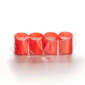 Rote Balthasar Illuminationskerzen Nr. 40, 4er-Pack Grabkerzen, Ø 50 x 60 mm.