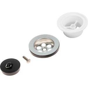 Set piletta lavabo 5 pezzi, cromato, Ø 70 mm.
