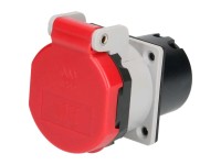 Einbausteckdose Typ15 3L+N+PE IP55 Lichtgrau-Rot