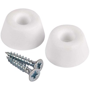 Paracolpi da parete bianchi, Ø 21mm, set da 2 con viti per montaggio a parete.