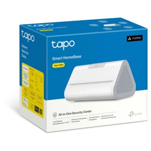 Tapo Smart HomeBase H500 in Weiß, mit Verpackung. Hausautomation für bis zu 16 Kameras.