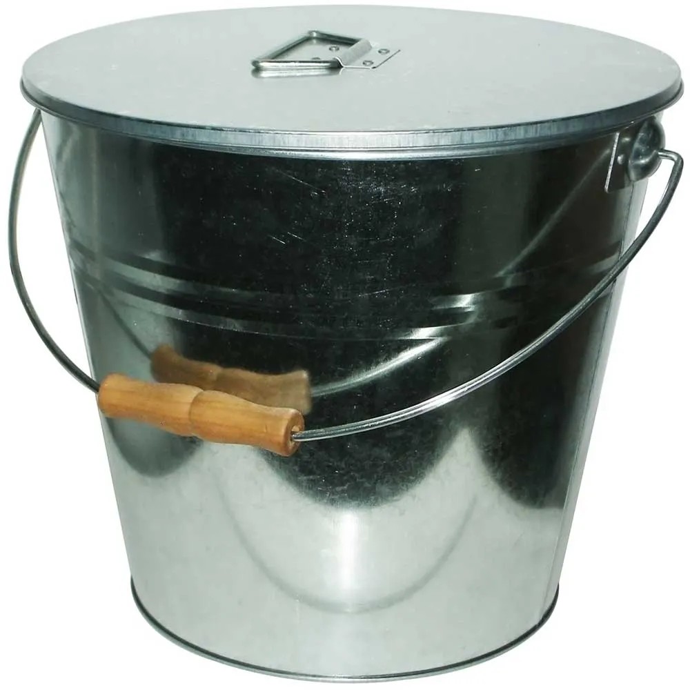 Secchio Per Cenere Ovale Nero - Capacità 15 Litri, 33.5x23.5cm, Con Coperchio - Foto 7