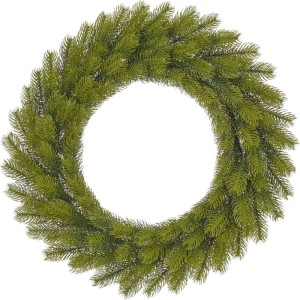 Corona artificiale di abete Nagano verde, Ø 60 cm, con aghi PE realistici e illuminazione LED integrata.