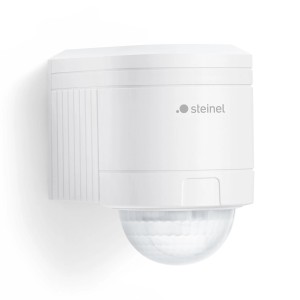Rilevatore di movimento Steinel IS 240 Duo bianco per montaggio a parete, angolo di rilevamento 240°.