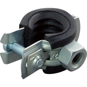 Collare di supporto insonorizzato, 12-14 mm, zincato con inserto in gomma, set da 10 per fissaggio tubi.