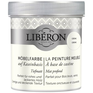 Libéron Möbelfarbe Crème, Kaseinfarbe für Möbel aus rohem und lackiertem Holz.