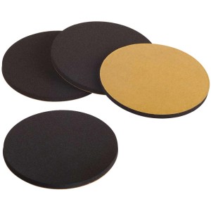 Lot de 4 patins antidérapants autocollants, noirs, Ø 60 mm, pour meubles et plus.