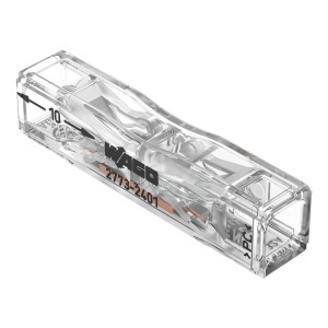 Wago 2773-2401 connettore passante trasparente a innesto, 10 pezzi, per morsettiere.
