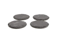 DecoFinder Schieferplatte rund Ø 10 cm / 4 Stk.