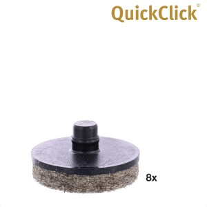 Set de patins pour meubles Wagner QuickClick Smart Ultrasoft, 8 pièces, Ø 20mm, marron.