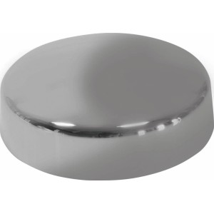 Poignée rotative argentée chromée, Ø 80 mm, pour robinetterie excentrée de baignoire.