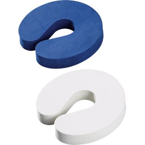 Fermaporta in schiuma, set da 2, a forma di U, in blu e bianco.