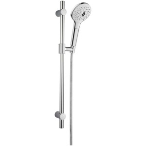 Ensemble de douche Aurlane Silver Paradise chromé avec barre et douchette.