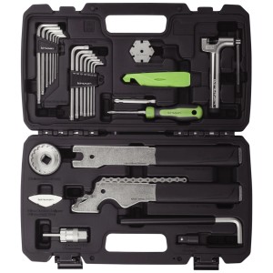 Birzman Werkzeugbox Essential: Werkzeugkoffer mit Inbusschlüsseln, Schraubendrehern und Kettenwerkzeug.