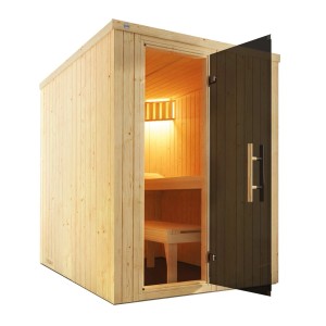 Sauna Weka Kaarina 1 avec porte en verre, bois d'épicéa, poêle 3,6 kW. Sauna compacte pour la maison.