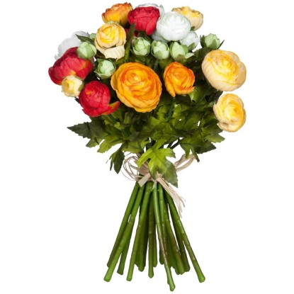 Mica Decorations Kunstfloristik Ranunkel-Strauss Orange Ø 26 cm / Höhe 35 cm