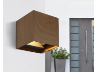 Globo LED-Aussenleuchte Veronika 1-flammig Holzoptik Dunkel 10 x 10 cm