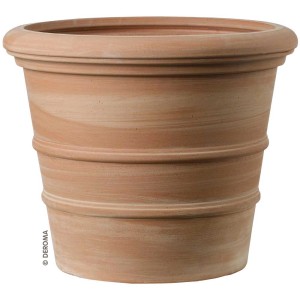 Vaso per piante Deroma Siena, Ø 29 cm, in argilla Galestro bianca. Classico vaso in terracotta per esterni.