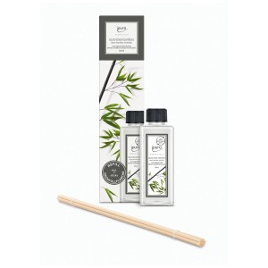 Ipuro Refill Black Bamboo 200ml mit Duftölflaschen und Duftstäbchen.