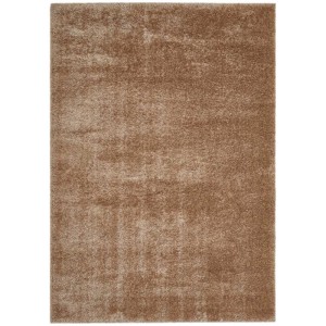 Tappeto moderno a pelo alto Gela color tortora, 60x110 cm, in poliestere.