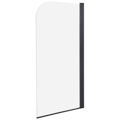 Beliani Rehausse de baignoire Lapan verre transparent et noir 140 x 80 cm