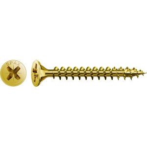 Vite universale Spax dorata 4x35 mm con testa svasata e azionamento PZ, 50 pezzi.
