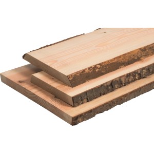 Unbesäumte Douglasie Massivholzplatten (200x25x3 cm) für Regale und Möbelbau.