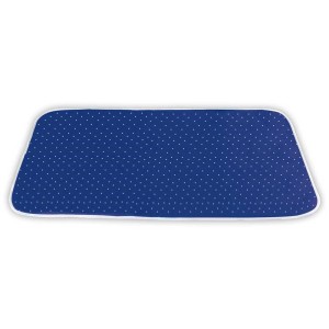Couverture à repasser à vapeur Wenko, bleue à pois blancs, 100x65 cm, pour repasser sans table à repasser.