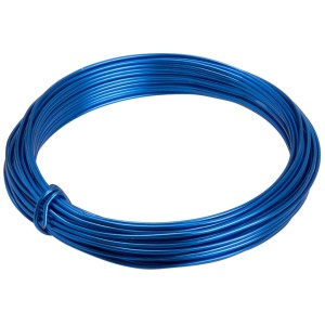 Fil d'aluminium bleu Conacord, 1,6 mm d'épaisseur, 12 m de long, enroulé.
