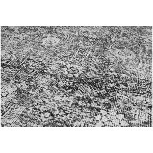 Anthrazitfarbener Digitaldruck Teppich Punto mit Vintage Muster, 155x230 cm.