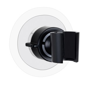 Wenko Duschkopfhalter 360° Schwarz zur Wandmontage ohne Bohren.