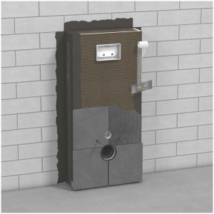 Ultrament Set WC, elemento prefabbricato per installazione a parete WC, vista dettagliata.