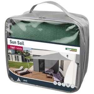 Voile d'ombrage triangulaire Windhager Capri Olive, 5x5x5 m, protection UV pour jardin et terrasse.