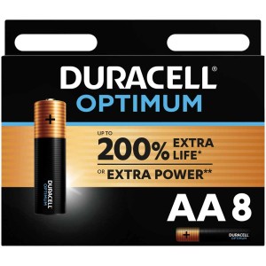 Duracell Optimum AA batterie, confezione da 8. Batterie Mignon per dispositivi ad alta potenza.