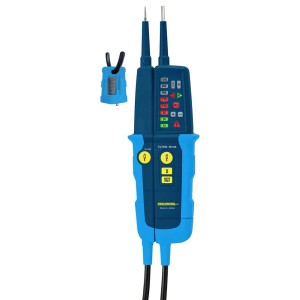 Testeur de tension Pancontrol PAN MV-1000A, 12-1000V, avec affichage LED et accessoires.