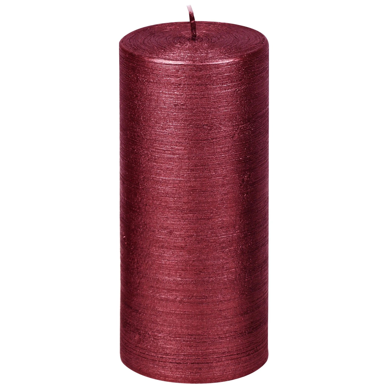 Bougie Pilier Rouge Métallisé Mat – 60x115 Mm, Cire De Qualité, Combustion Propre, Décoration élégante, 1 Pièce