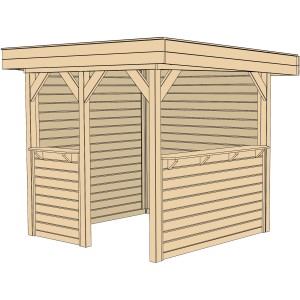 Gazebo da giardino Weka Rimini con tetto piatto, 262x262 cm, in legno. Ideale per feste in giardino.