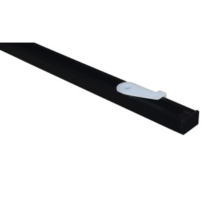 Gardinia Set binario per tende Lucy, 1 binario, nero opaco, con scivolo.