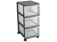 Rotho Rollcontainer Optima Anthrazit 3 Schübe