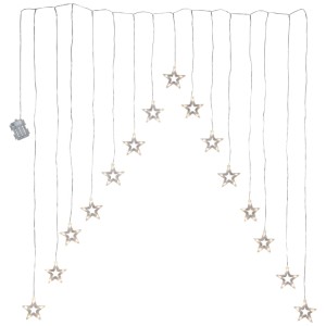 Catena luminosa a tenda Star Trading DecyStar LED con stelle bianco caldo per interni, a batteria.
