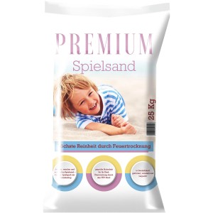 Sac de sable de jeu Premium, séché au feu, 25 kg. Idéal pour les bacs à sable et les jeux.