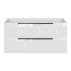 Mobile sottolavabo Pelipal Quantum 07, 100 cm, bianco neve lucido con 2 cassetti.