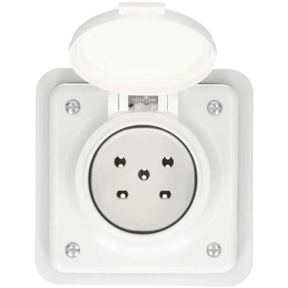 Electro-Mica Unterputz-Steckdose Typ15 mit IP55 Weiss Gr. 1 x 1