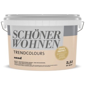 Schöner Wohnen pittura murale sabbia opaca, contenitore da 2,5 l. Colore di tendenza per interni.