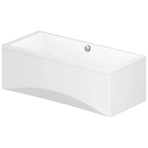 Baignoire Cersanit Intro, acrylique, blanc, rectangulaire, 180x80 cm. Forme simple et moderne.