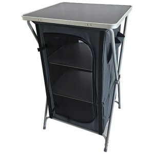 Greemotion Campingschrank Organizer aus Stahl/Polyester, 97x60x53cm, mit Ablagen. Ideal für Camping & Zubehör.