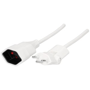 Rallonge TD blanche, 10 m, avec fiche Clip-Clap T12/T13 pour une alimentation flexible.