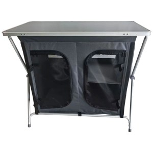 Greemotion Camping-Organizer in Anthrazit mit Ablagen und Fächern, ideal für Camping und Outdoor.